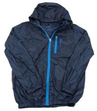 Tmavomodrá šusťáková lehká bunda s kapucí Crivit