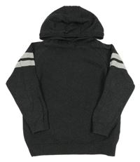 Tmavošedý vzorovaný lehký svetr s kapucí Next