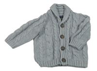 Šedý vzorovaný propínací svetr Miniclub