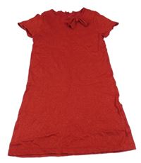 Červené třpytivé pletené šaty s mašlí H&M