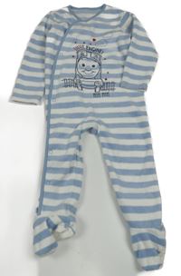 Bílo-modrý pruhovaný fleecový overal s Thomasem George