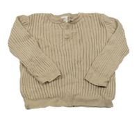 Béžový žebrovaný lehký svetr H&M