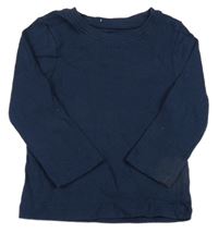 Tmavomodré žebrované triko PRIMARK