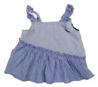 Modro-bílý pruhovaný lehký top Zara