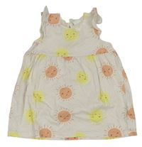 Béžové bavlněné šaty se sluníčky H&M
