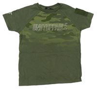 Khaki-army ombré tričko s nápisem George