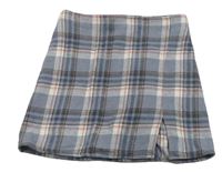 Šedomodro-šedo-růžová kostkovaná flanelová sukně Primark