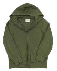Khaki propínací mikina s kapucí C&A