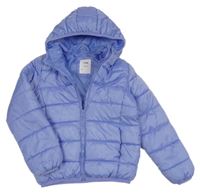 Lila šusťáková zimní bunda s kapucí Sinsay