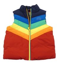 Barevná šusťáková zateplená vesta s potiskem