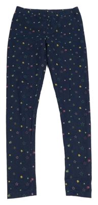 Tmavomodré legíny s hvězdami a obrázky Yigga