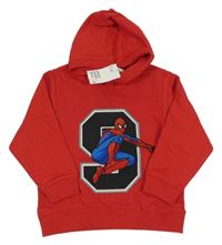 Nové - Červená mikina se Spidermanem a kapucí H&M