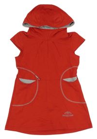 Červené teplákové šaty s kapucí 