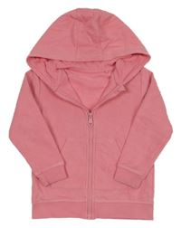 Světlerůžová propínací mikina s kapucí George