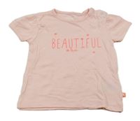 Světlerůžové tričko s nápisem Staccato 