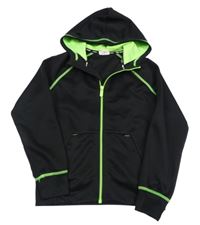 Černo-zelená propínací sportovní mikina s kapucí H&M