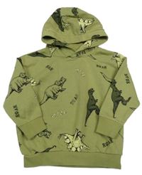 Khaki mikina s diny a kapucí 