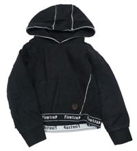 Černá crop mikina s nápisy a kapucí Firetrap