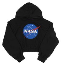 Černá crop mikina s kapucí - NASA H&M