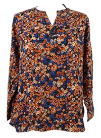 Dámská tmavomodro-červená kytičkovaná halenka Ever.me 