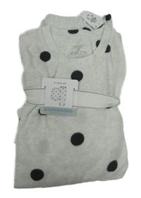 Nové - Dámské šedé fleecové pyžamo s puntíky Primark 