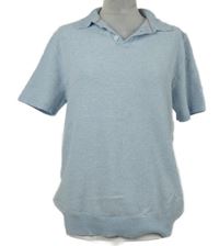 Pánské světlemodré vzorované pletené polo tričko Next 