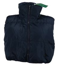 Nové - Dámská tmavomodrá šusťáková zateplená crop vesta Shein 