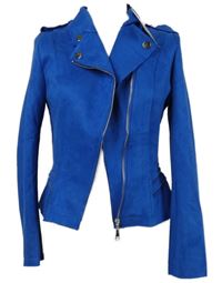 Nové - Dámský safírový semišový crop křivák H.F. 