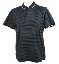 Pánské šedo-tmavomodré pruhované polo tričko Next 