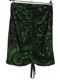 Dámská černo-zelená vzorovaná tylová sukně se stahováním PrettyLittle Thing