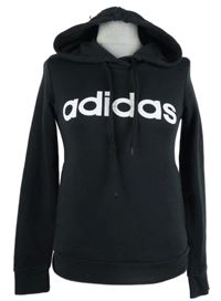 Dámská černá mikina s logem a kapucí Adidas 