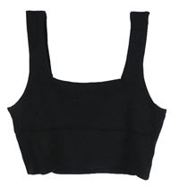 Dámský černý žebrovaný crop top H&M