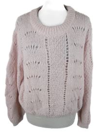Dámský světlerůžový ažurový svetr Primark 