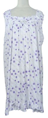 Dámská bílo-fialová vzorovaná noční košile 