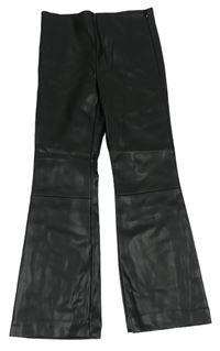 Černé koženkové kalhoty Zara