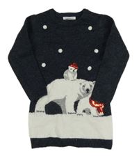 Nové - Tmavomodrá svetrová tunika s medvídky Primark 