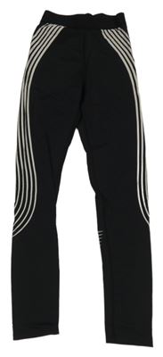 Černé sportovní legíny s proužky