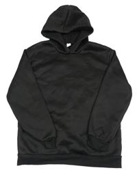 Černá thermo mikina s kapucí Shein