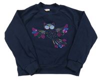 Tmavomodrá mikina se sovičkou 