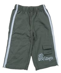 Šedé tepláky s nápisem a proužkem