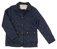 Tmavomodrá šusťáková prošívaná zateplená bunda M&S