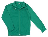 Zelená sportovní propínací mikina s logem Puma