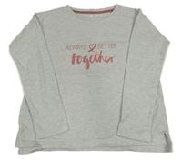 Světlešedá melírovaná mikina s nápisem C&A