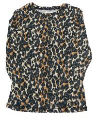 Bílo-oranžovo-černé vzorované žebrované triko Next