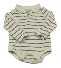 Béžové pruhované body s medvídkem TU