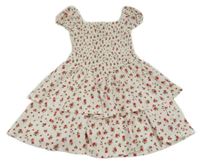 Bílé květinové žabičkové šaty Primark