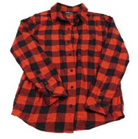 Červeno-černá kostkovaná flanelová košile Manguun