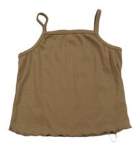 Hnědý žebrovaný crop top Shein