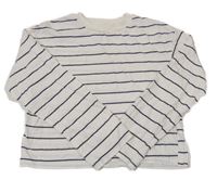 Bílo-modré crop pruhované triko H&M