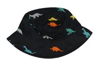 Černý klobouk s dinosaury 